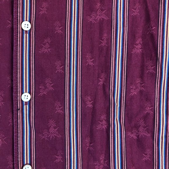 Tommy Bahama Button Up Shirt Adult Large Men Red  Cotton Pineapple Print a45 - Picture 5 of 6